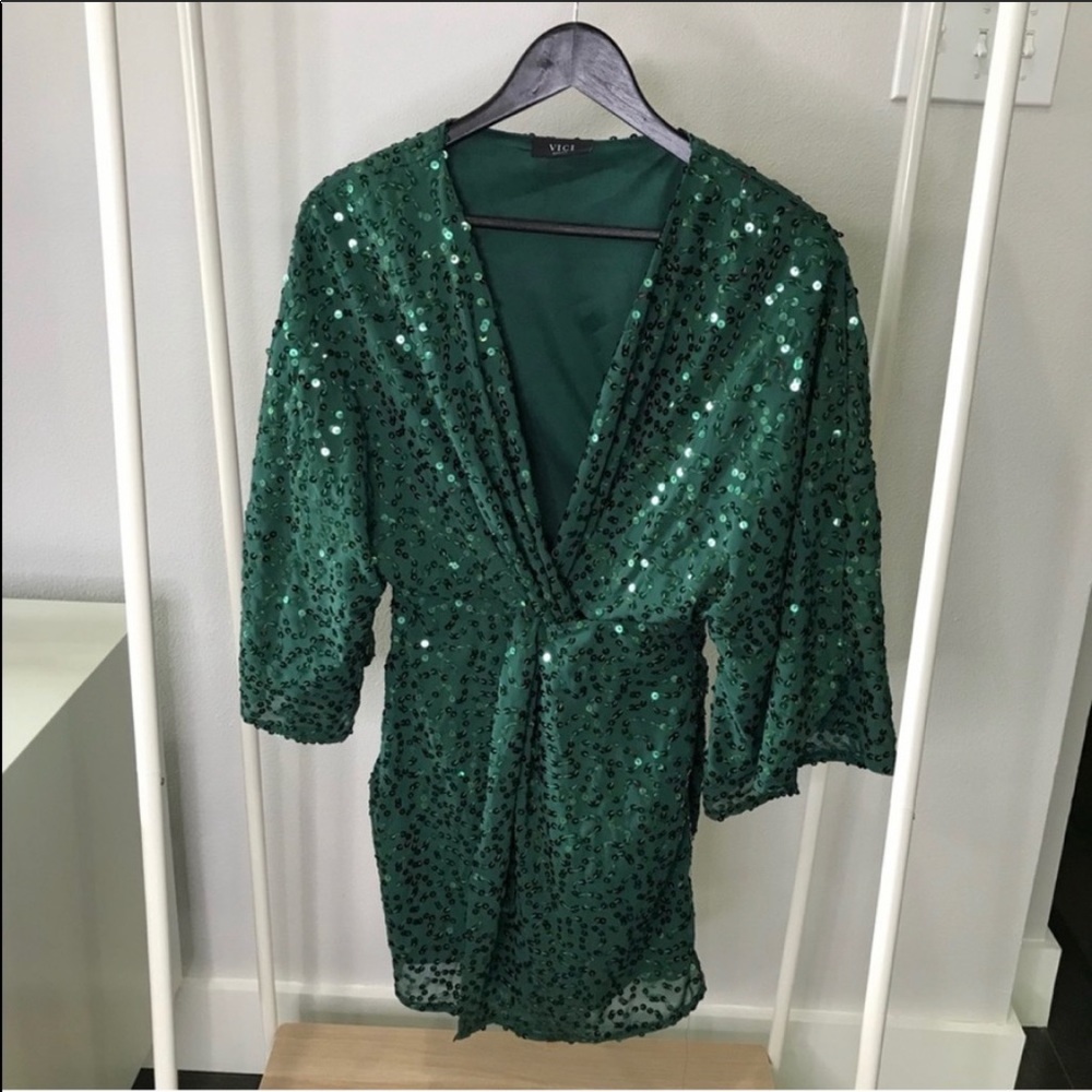 Emerald green cocktail dress